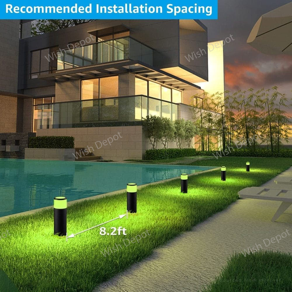 ALPR08 8-Pack RGB LED Landscape Pathway Lights Package, 4.5W Low Voltage 12V Bollard Outdoor