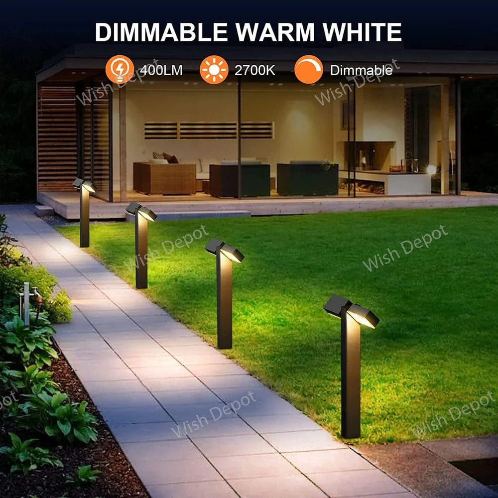 ALPR12 4-Pack RGB LED Landscape Pathway Lights Package, 8W Low Voltage 12V Bollard Outdoor