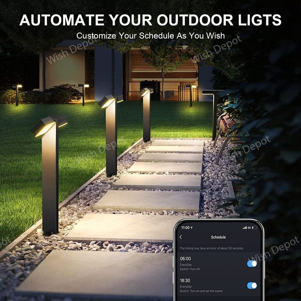 ALPR12 4-Pack RGB LED Landscape Pathway Lights Package, 8W Low Voltage 12V Bollard Outdoor