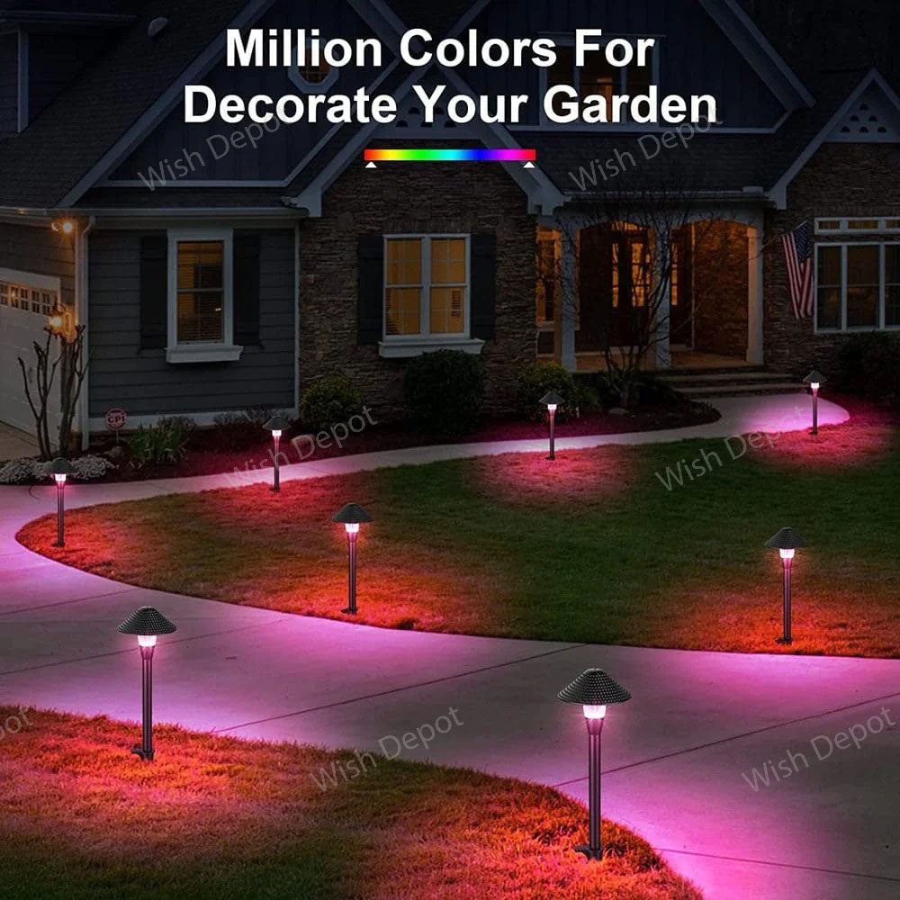 ALPR15 4-Pack RGB LED Landscape Pathway Lights Package, 6W Low Voltage 12V Bollard Outdoor