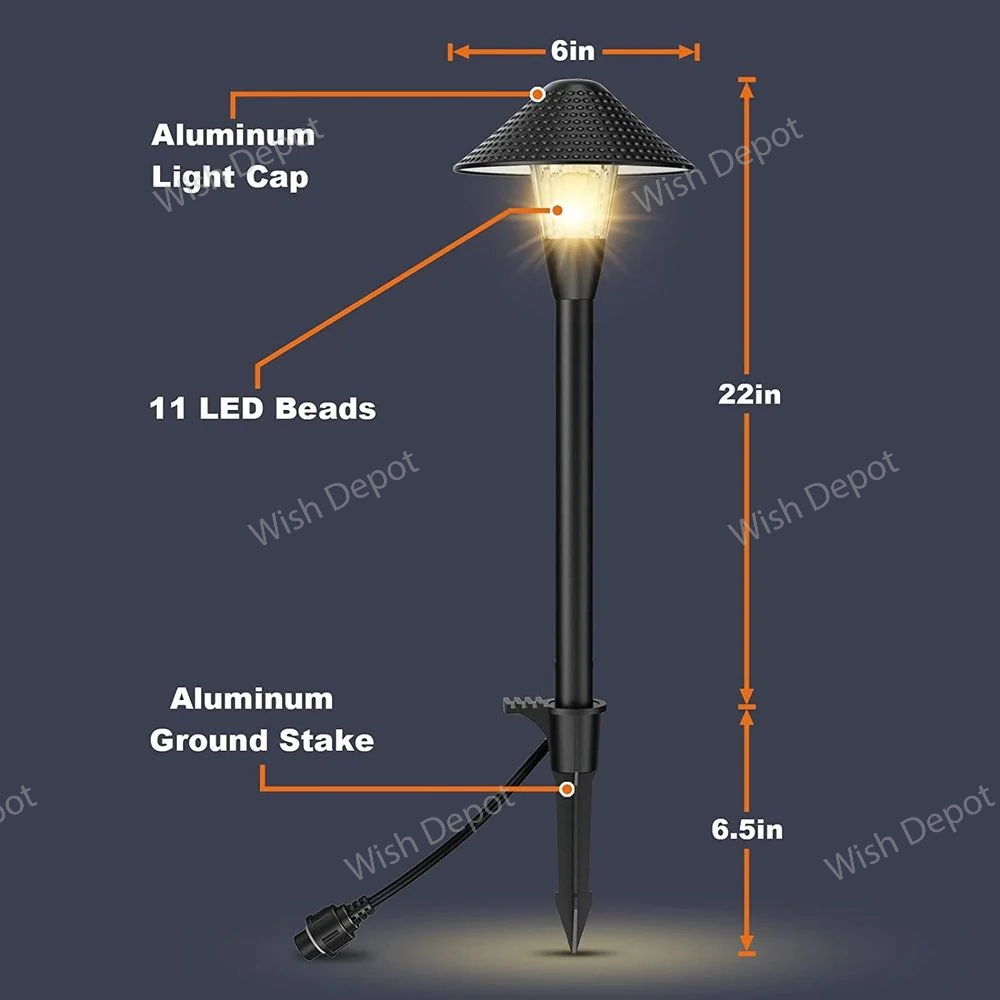 ALPR15 4-Pack RGB LED Landscape Pathway Lights Package, 6W Low Voltage 12V Bollard Outdoor