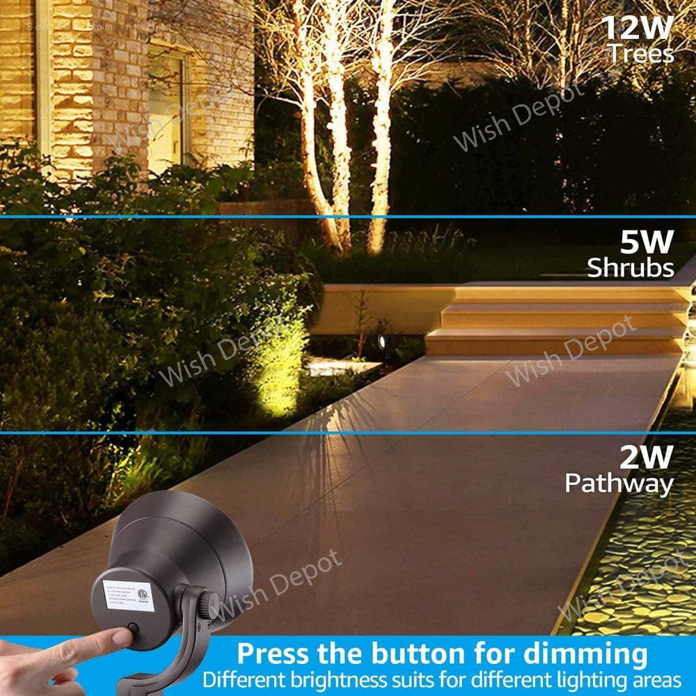 ALS03 4-Pack LED Landscape Spot Lights Package, Adjustable 2W-12W Low Voltage 12V Directional Outdoor Landscape Lighting