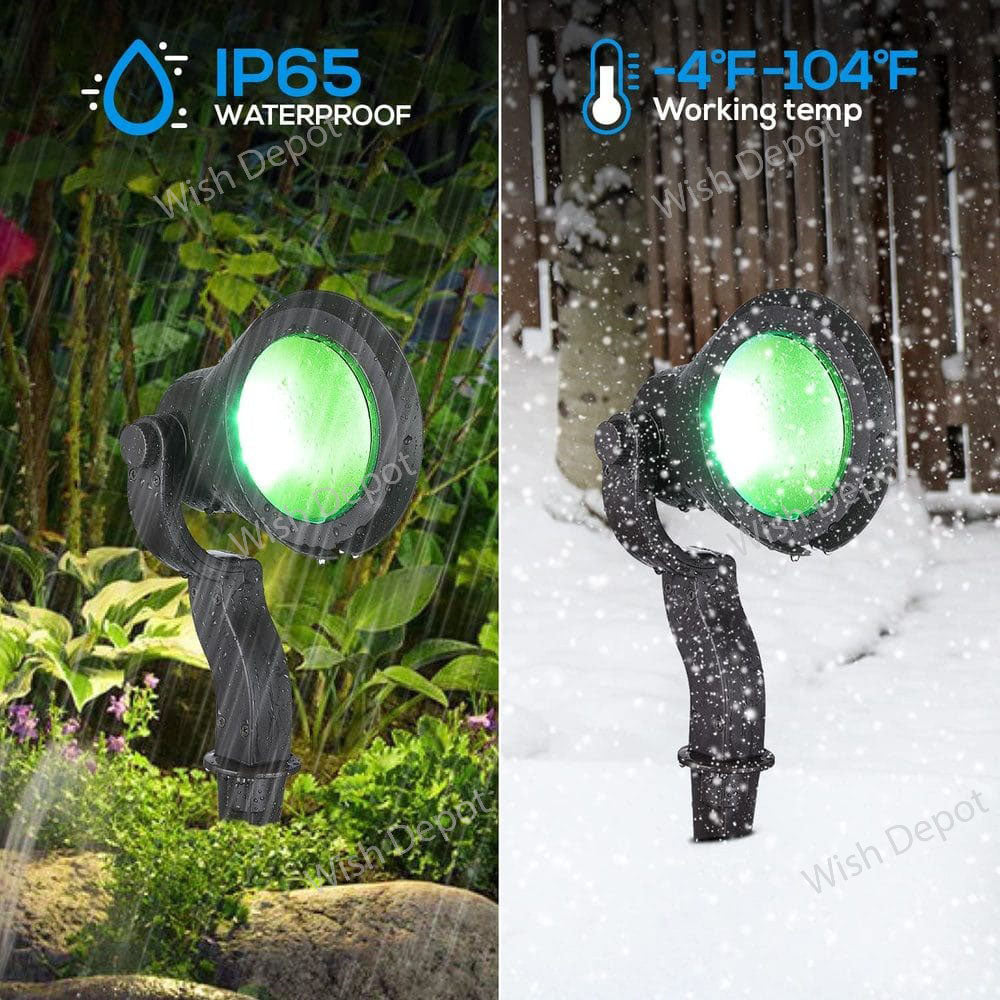 ALSR03 8-Pack RGB LED Landscape Spot Lights Package, 12W Low Voltage 12V Directional Outdoor Landscape Lighting