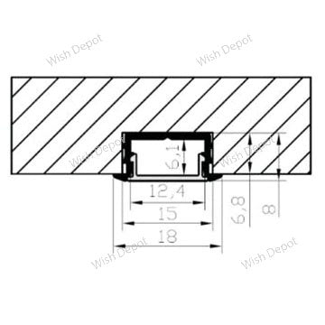 Rectangular 8 ft Aluminum Channel 10 Pack LED Strip Light Cover End Caps