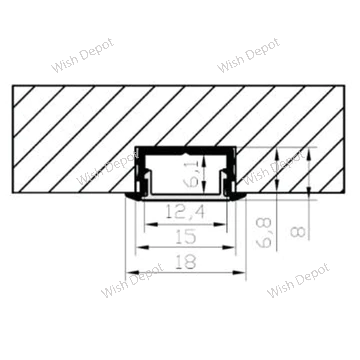 APM Rectangular 8 ft Aluminum Channel LED Strip Light Cover End Caps