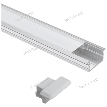 APM Rectangular 8 ft Aluminum Channel LED Strip Light Cover End Caps