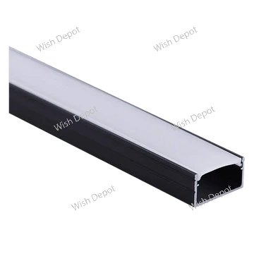 10 Pack Rectangular Rail 8 ft Aluminum Channel LED Strip Light Cover End Caps