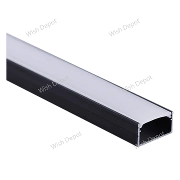 Rectangular Rail 8 ft Aluminum Channel 10 Pack LED Strip Light Cover End Caps