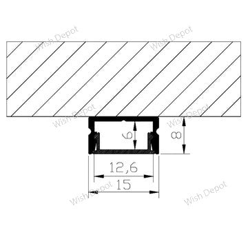 Rectangular Rail 8 ft Aluminum Channel 10 Pack LED Strip Light Cover End Caps