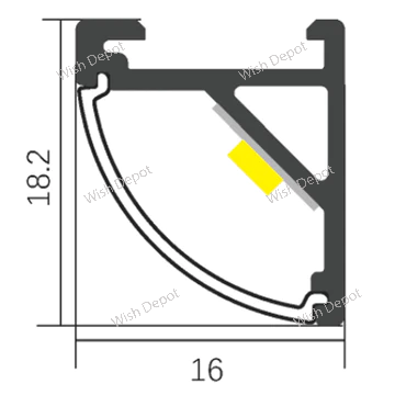 Corner 8 ft Aluminum Channel 10 Pack with Cover and End Caps