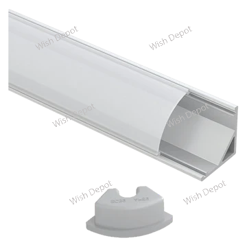 Corner 8 ft Aluminum Channel 10 Pack with Cover and End Caps