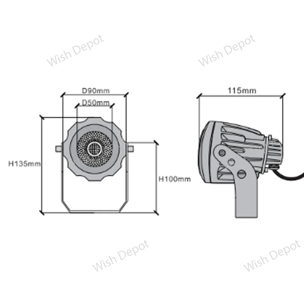 CD12 4x/8x/12x Package 12W LED Outdoor Spotlight Directional Narrow Beam Angle Lighting