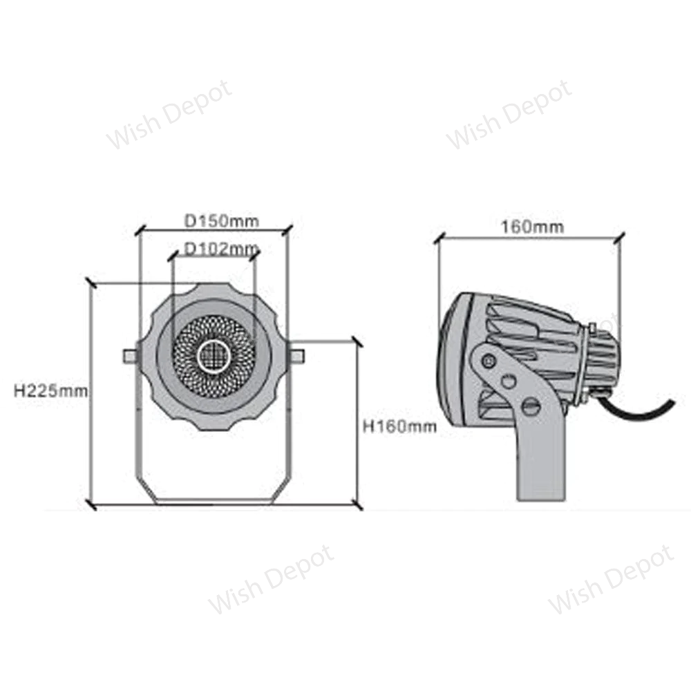 CD30 30W Low Voltage LED Outdoor Spotlight Directional Narrow Beam Angle