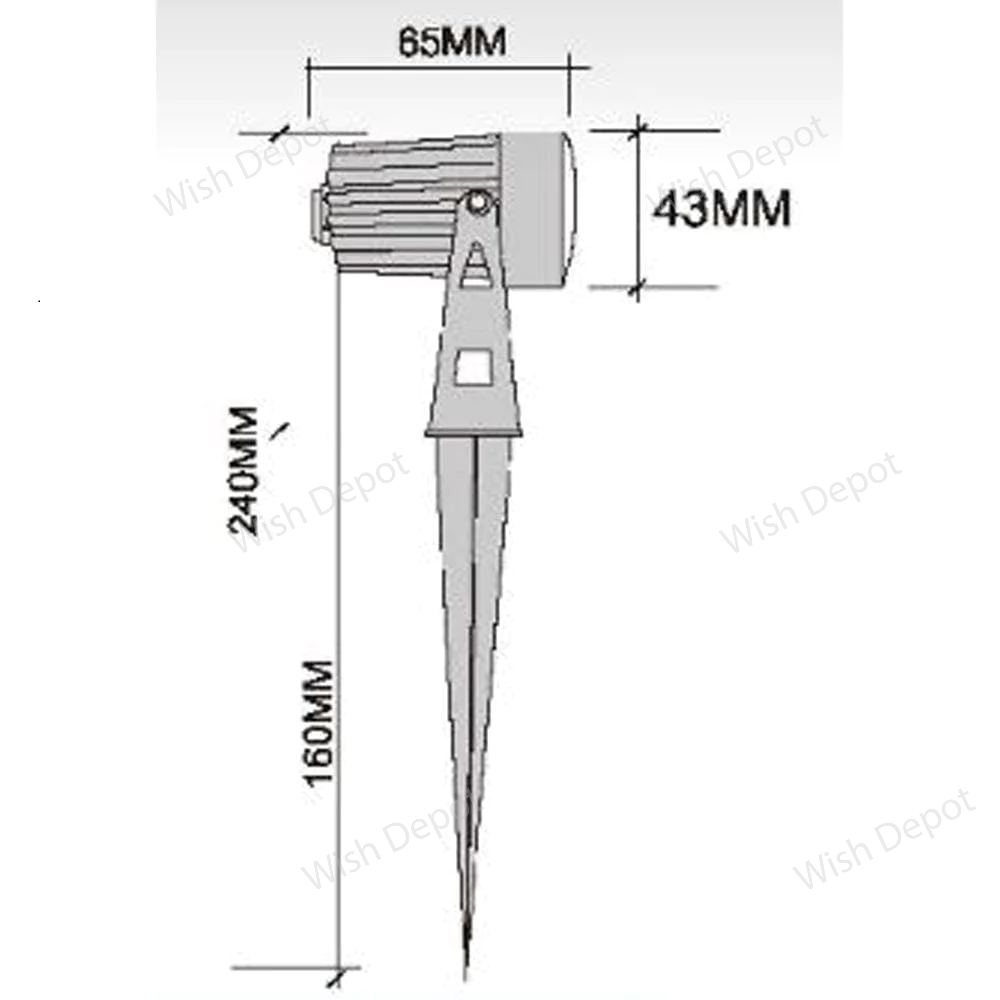 CD43 5W Waterproof LED Landscape Narrow Beam Directional Outdoor Spotlight