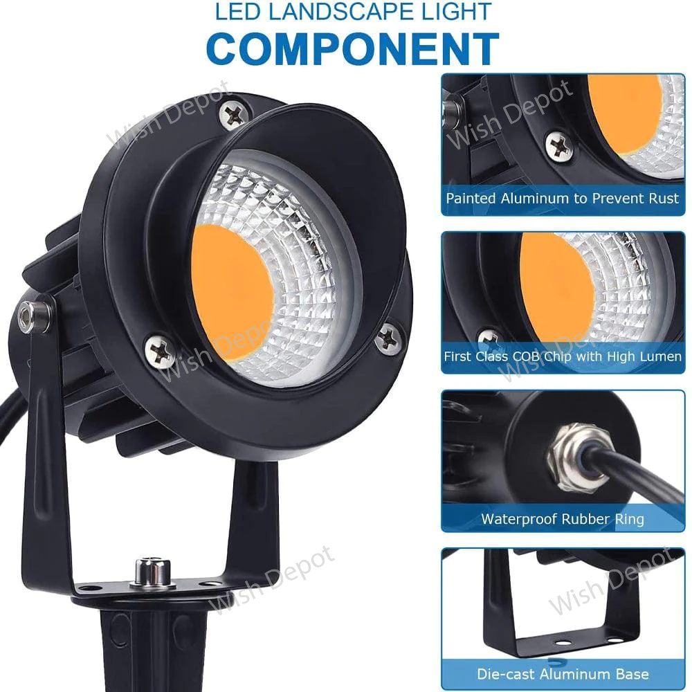 CD75 7W Low Voltage LED Directional Outdoor Landscape Spotlight Narrow Beam