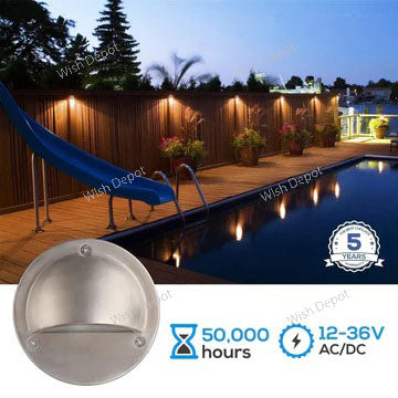 DLA01 12-Pack Bronze 2.5W Low Voltage LED Outdoor Half Moon Deck Lights Package, 12V LED Step Fence Landscape Lights