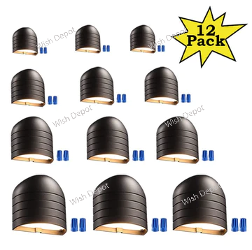 DLA04 12-Pack 5W Low Voltage LED Outdoor Fence Deck Down Lights Package, 12V LED Step Patio Landscape Lights