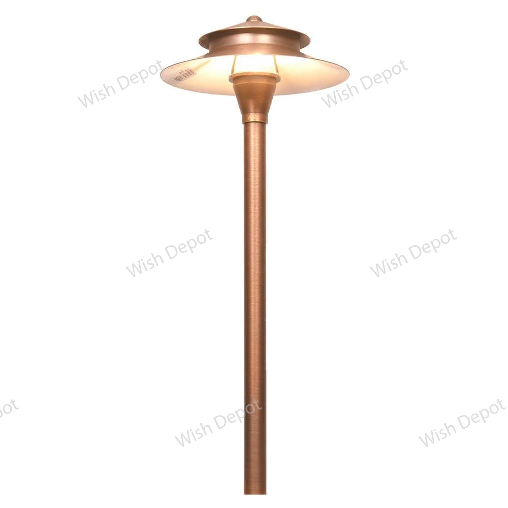 PLB04 4x/8x/12x Package Two Tier Brass LED Pagoda Low Voltage Pathway Light 5W 3000K Bulb