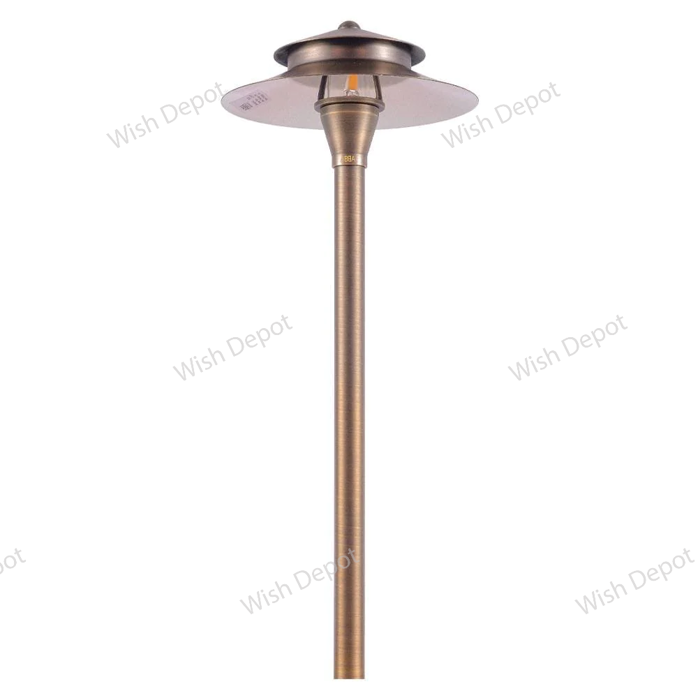 PLB04 4x/8x/12x Package Two Tier Brass LED Pagoda Low Voltage Pathway Light 5W 3000K Bulb