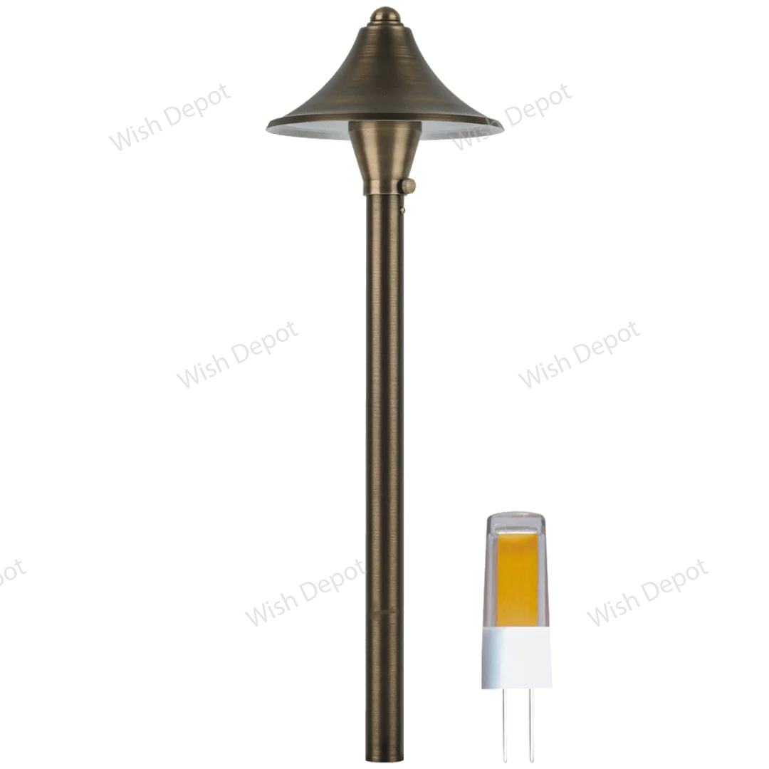 PLB09 4x/8x/12x Package Brass LED Cone Low Voltage Pathway Outdoor Landscape Lighting Fixture 5W 3000K Bulb