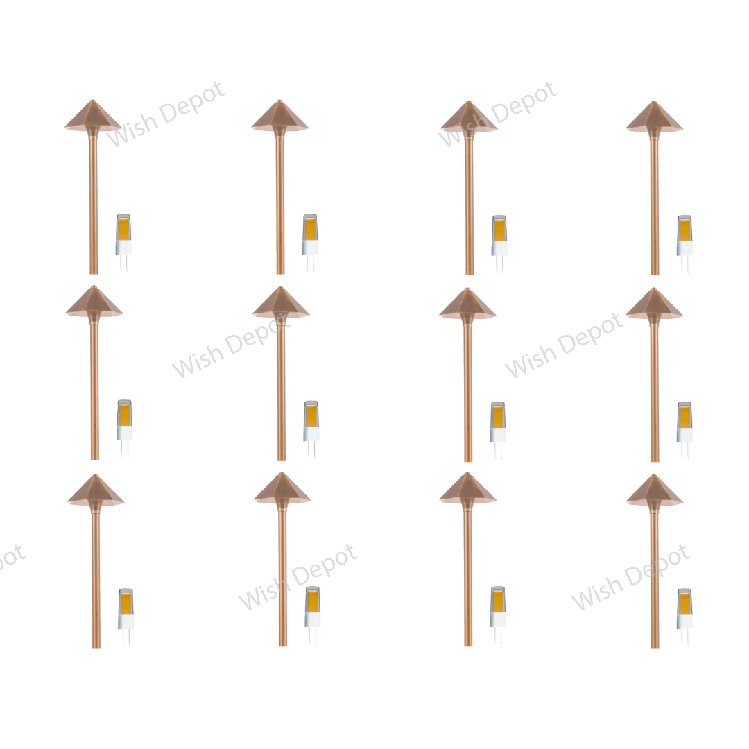 PLB11 4x/8x/12x Package Brass LED Low Voltage Pathway Outdoor Lighting Landscape Fixture 5W 3000K Bulb