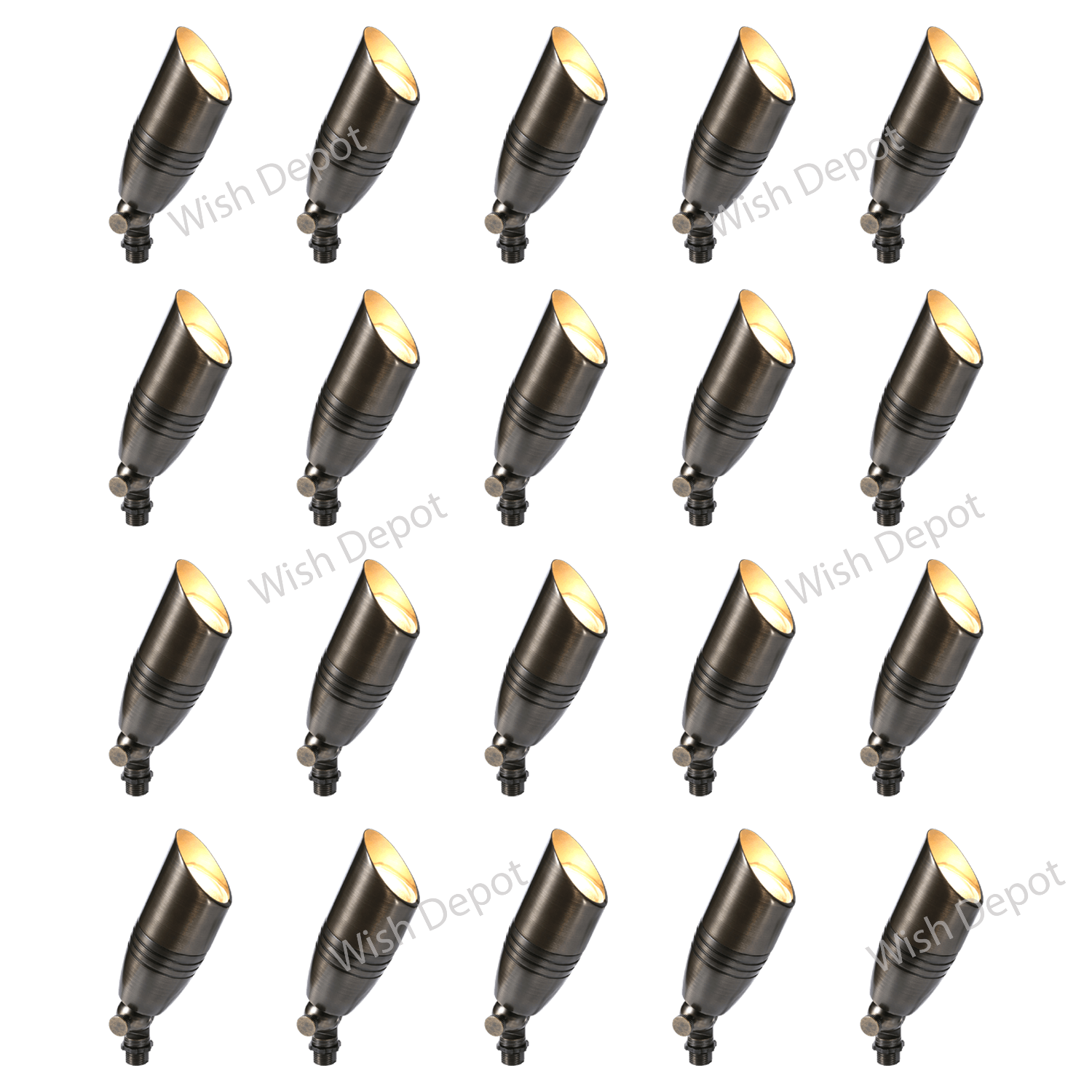 RAL8102 x20 Package Brass Bullet Accent Light Low Voltage LED Outdoor Landscape Spotlight