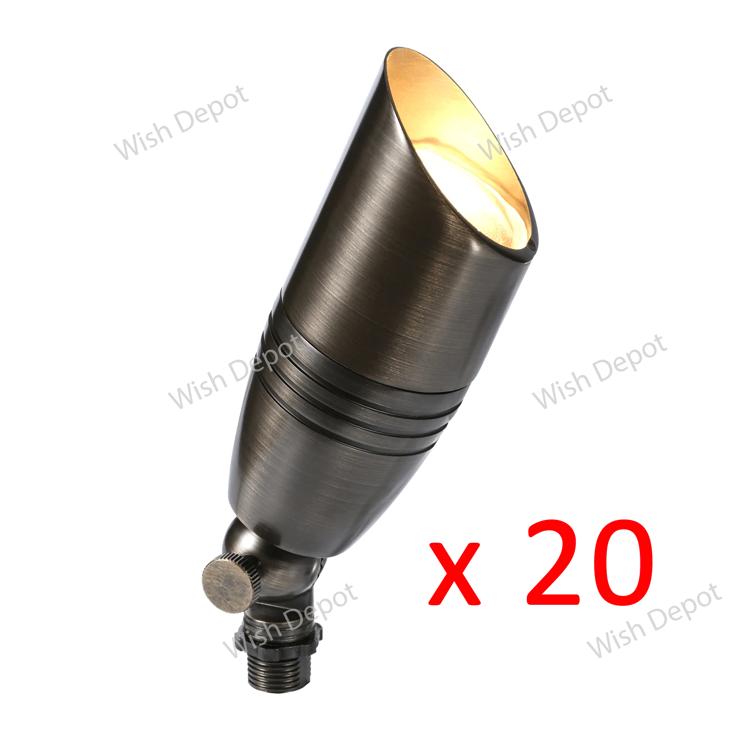 RAL8102 x20 Package Brass Bullet Accent Light Low Voltage LED Outdoor Landscape Spotlight