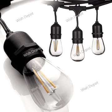 SL101 Replacement Light Bulbs 2W LED E26 12V Low Voltage Edison Style for Bistro String Lights