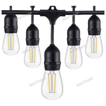 SL101 LED Low Voltage Bistro String Lights 48 FT Outdoor Weatherproof 12V Edison Bulbs