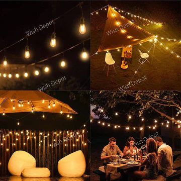 SL102 LED Dimmable Smart Bistro String Lights Outdoor Weatherproof 12V Edison Bulbs