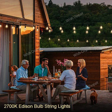 SL102 LED Dimmable Smart Bistro String Lights Outdoor Weatherproof 12V Edison Bulbs