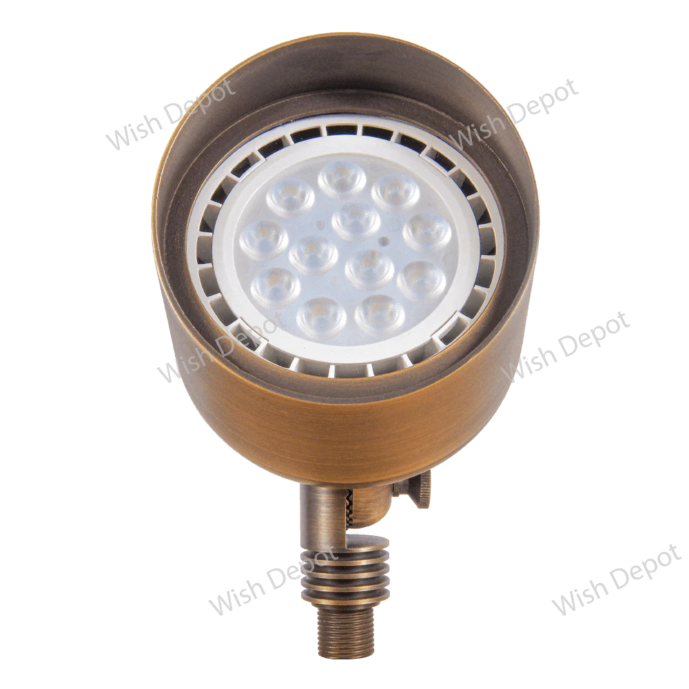 SPB07 Brass PAR36 12V Outdoor Flood Light Low Voltage LED Landscape Lighting 10W 3000K Bulb