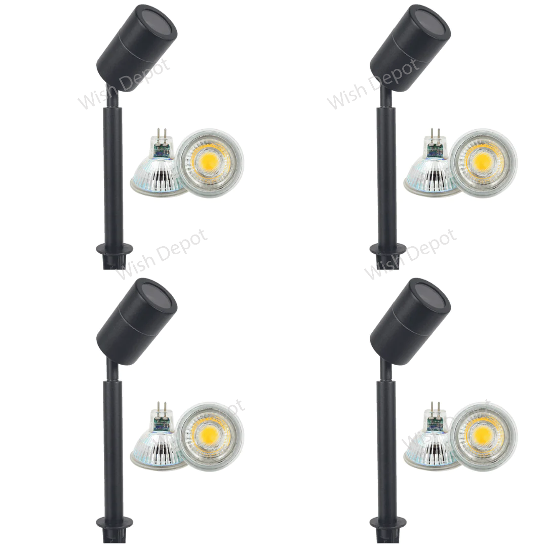 SPS02 4x/8x/12x Package Low Voltage LED Stainless Steel Spotlight Adjustable Up Lighting Fixtures 5W 3000K