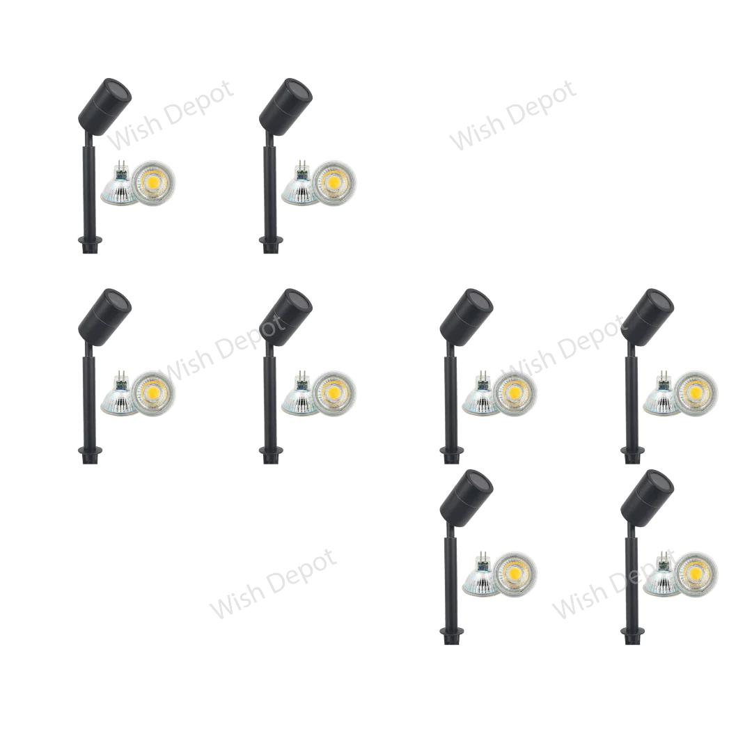 SPS02 4x/8x/12x Package Low Voltage LED Stainless Steel Spotlight Adjustable Up Lighting Fixtures 5W 3000K