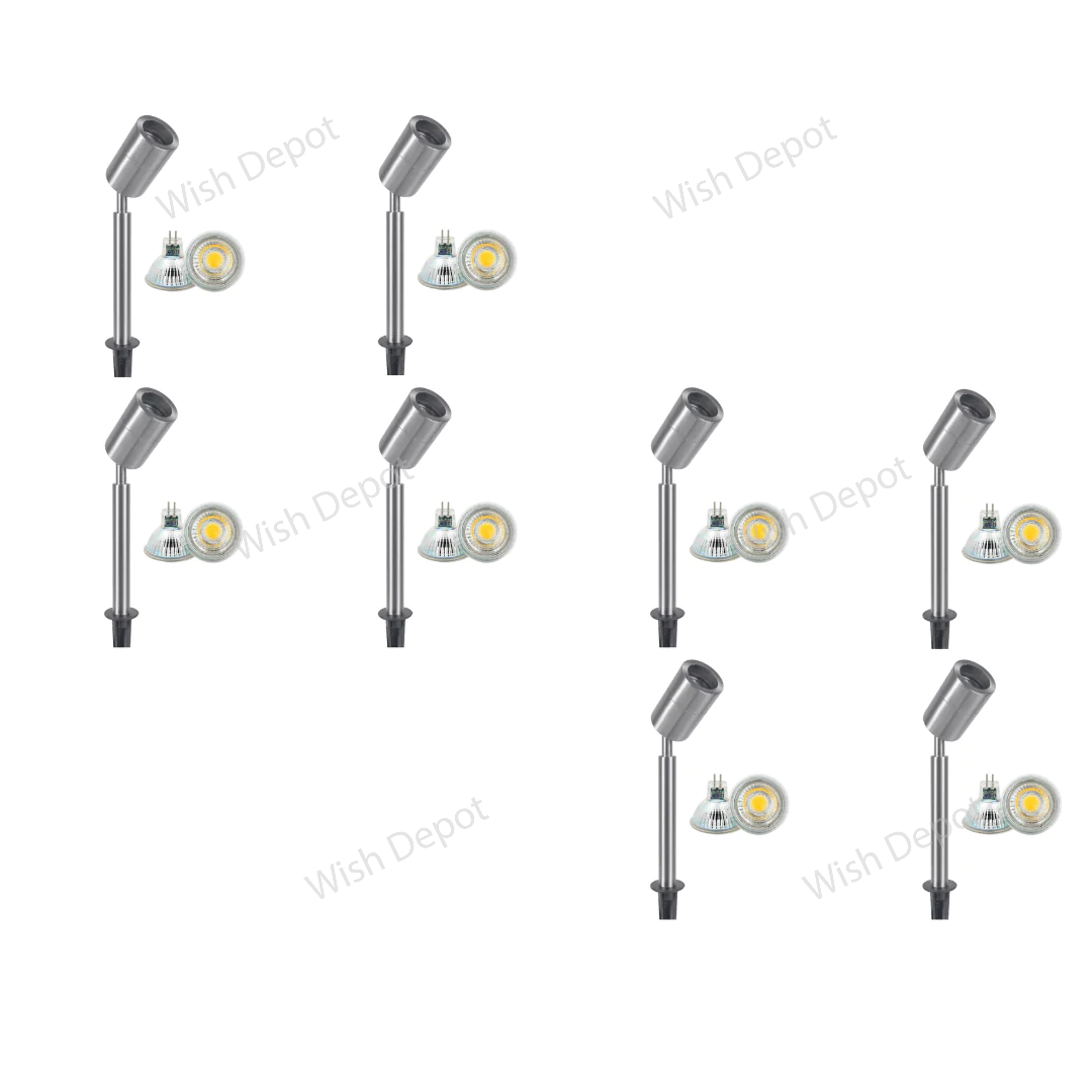 SPS02 4x/8x/12x Package Low Voltage LED Stainless Steel Spotlight Adjustable Up Lighting Fixtures 5W 3000K