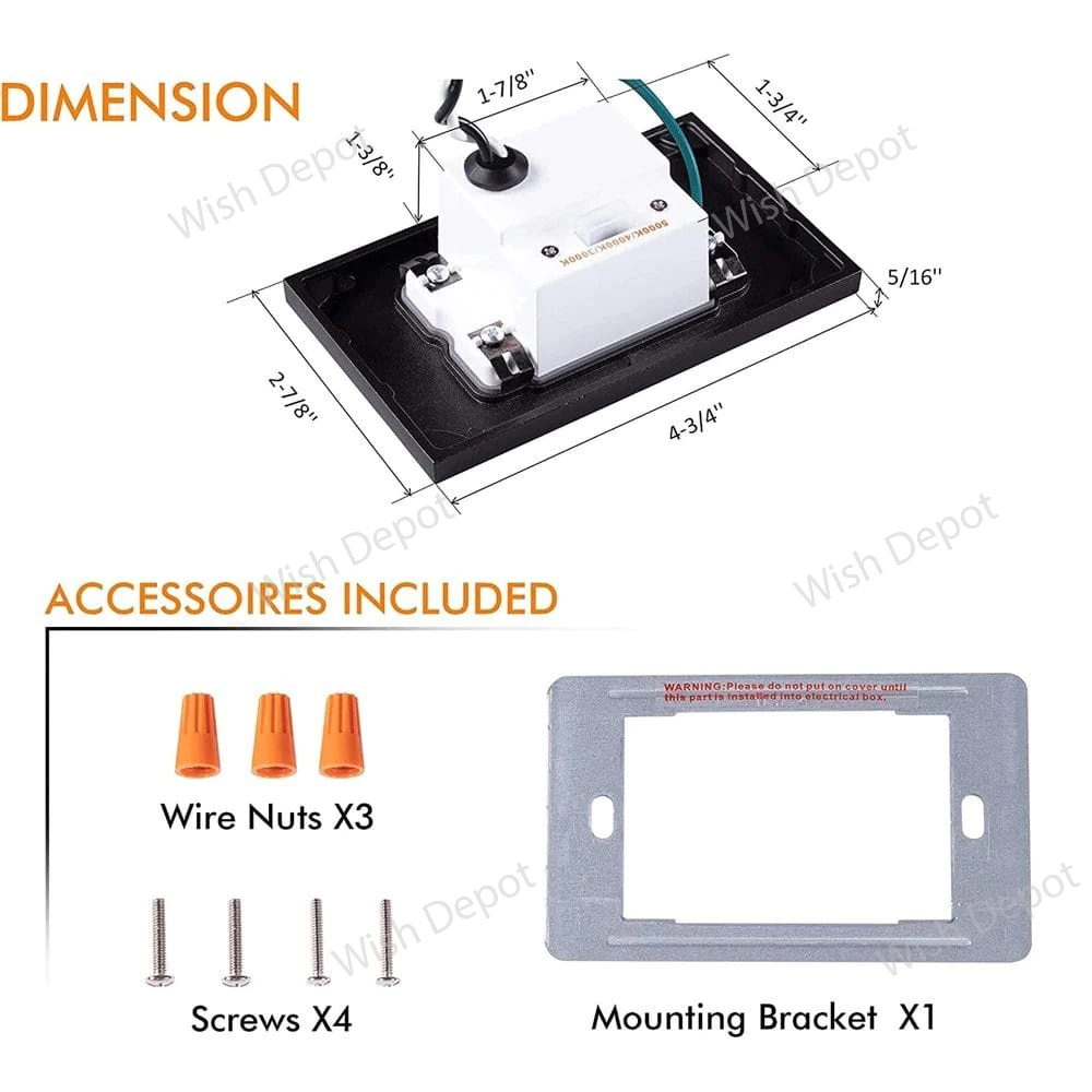 STA07 3W 3CCT Rectangular Waterproof Horizontal LED Stairs Step Light Fixture