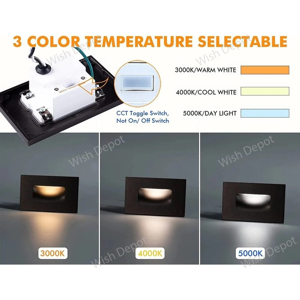 STA07 3W 3CCT Rectangular Waterproof Horizontal LED Stairs Step Light Fixture