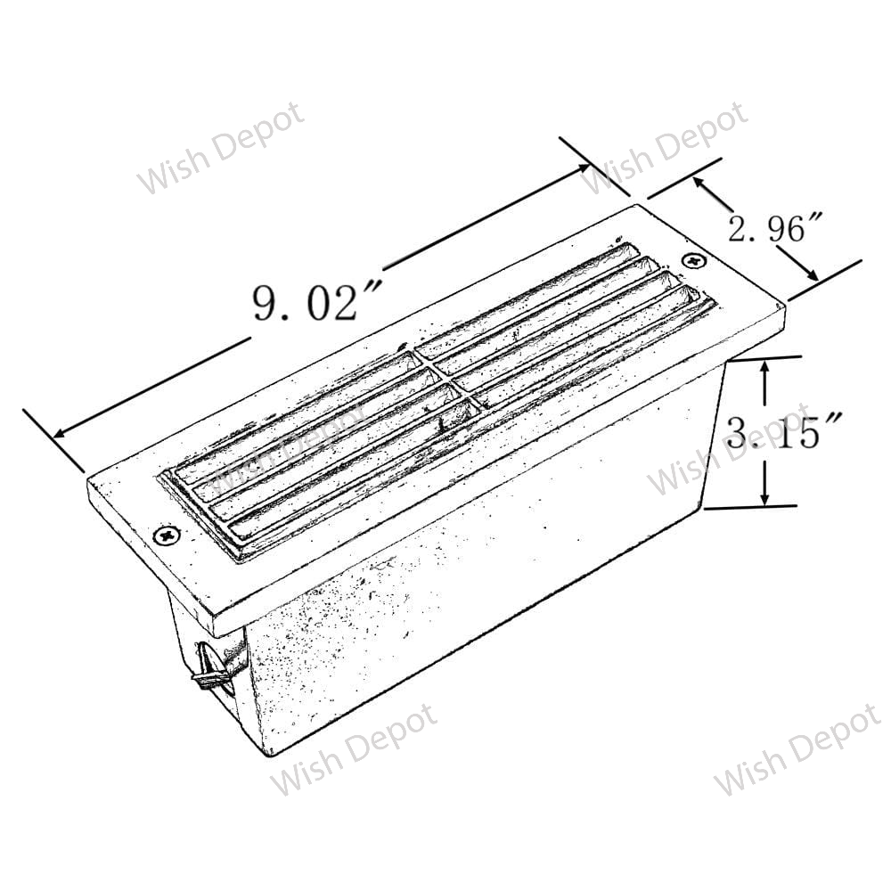 STB03 Louver Horizontal LED Brick Lights Warm White Edge Outdoor Step Light