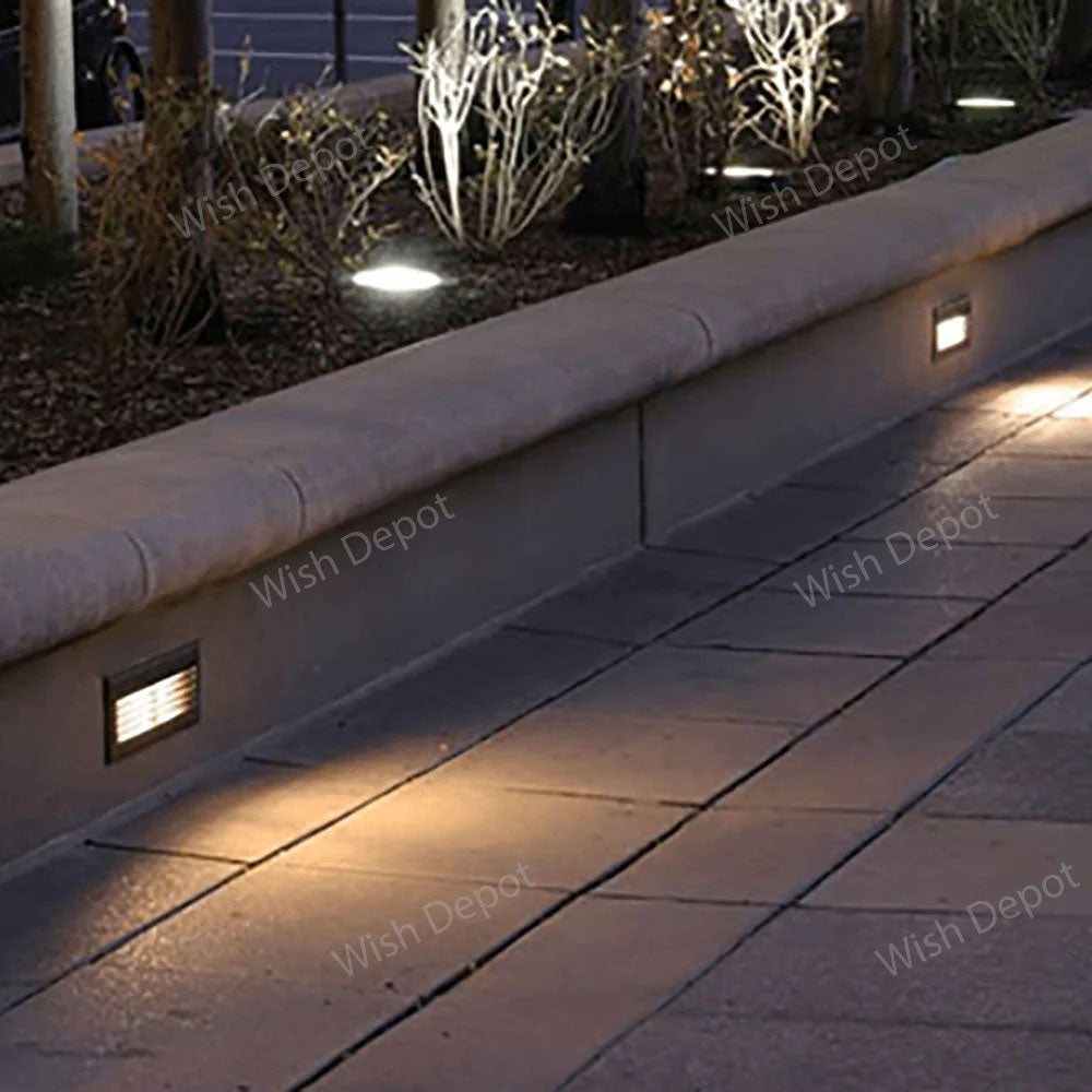 STB03 Louver Horizontal LED Brick Lights Warm White Edge Outdoor Step Light