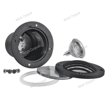 UNA06 4x/8x/12x Package Cast Aluminum Low Voltage Round Grill LED In-ground Well Light IP65 Waterproof 5W 3000K Bulb