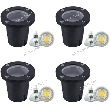 UNA07 4x/8x/12x Package Cast Aluminum Low Voltage Round LED In-ground Well Light IP65 Waterproof 5W 3000K Bulb