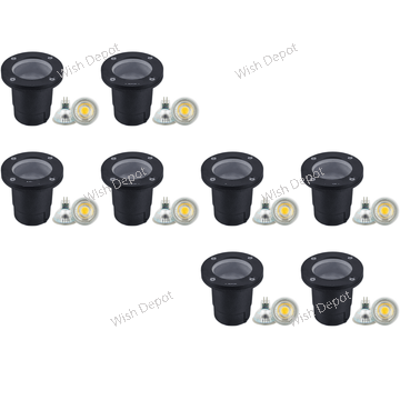 UNA07 4x/8x/12x Package Cast Aluminum Low Voltage Round LED In-ground Well Light IP65 Waterproof 5W 3000K Bulb