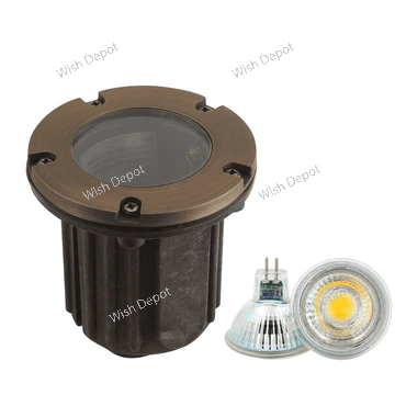 UNB04 4x/8x/12x Package Cast Brass Low Voltage Round LED In-Ground Well Light IP65 Waterproof 5W 3000K Bulb