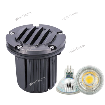 UNB06 4x/8x/12x Package Cast Brass Low Voltage Round Grill LED In-Ground Well Light IP65 Waterproof 5W 3000K Bulb