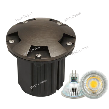 UNB07 4x/8x/12x Package Cast Brass Low Voltage Round Multi-Directional LED In-ground Well Light IP65 Waterproof 5W 3000K Bulb