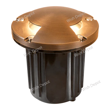 UNB10 4x/8x/12x Package Cast Brass Round Bi-Directional Low Voltage LED In-ground Well Light 5W 3000K Bulb