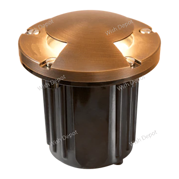 UNB10 Cast Brass Round Bi-Directional Low Voltage LED In-ground Well Light