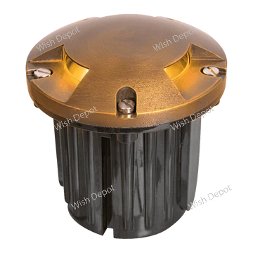 UNB11 Cast Brass Round Tri-Directional Low Voltage LED In-ground Light