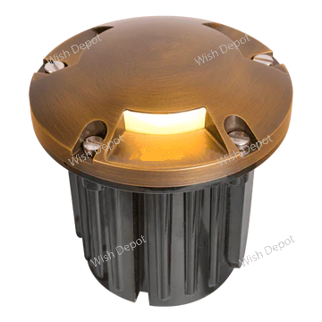 UNB11 4x/8x/12x Package Cast Brass Round Tri-Directional Low Voltage LED In-ground Light 5W 3000K Bulb