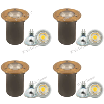 UNB12 4x/8x/12x Package Cast Brass Low Voltage Round LED In-ground Well Light IP65 Waterproof 5W 3000K Bulb